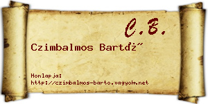Czimbalmos Bartó névjegykártya